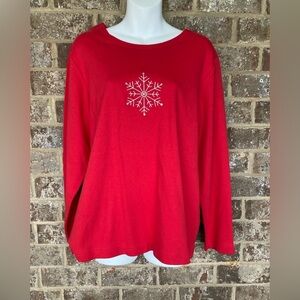 NWT Quacker Factory Snowflake Top Size Medium